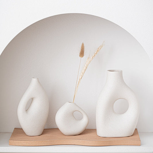 Nordic Style Abstract Design Pebble Ceramic Vase - Forplanetsake
