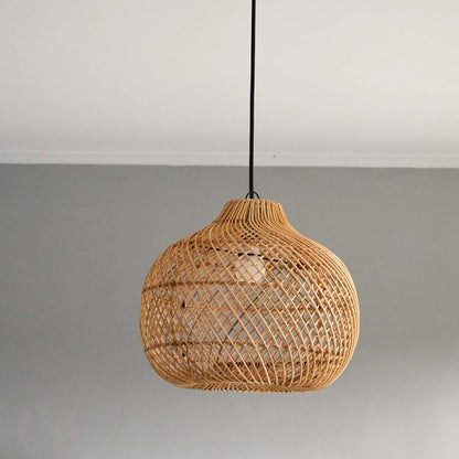 Handwoven Rattan Hanging Basket Pendant Lights