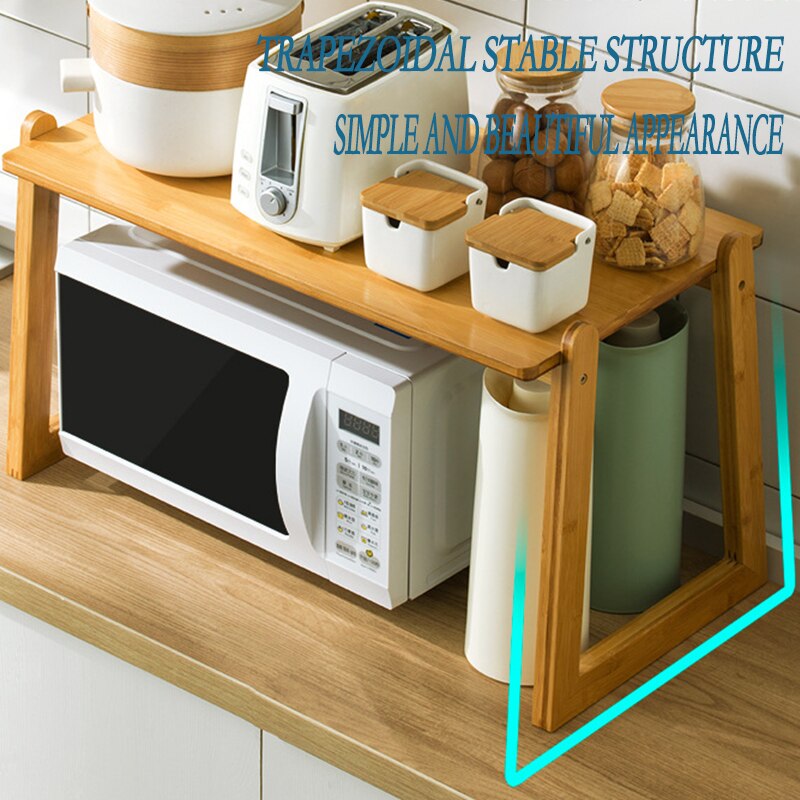 Solid Wood Countertop Kitchen Shelf