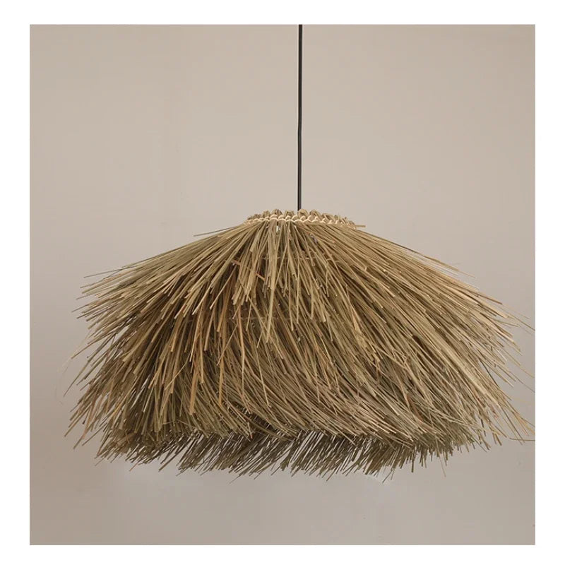 Wabi Sabi Handcrafted Woven Straw Pendant Light