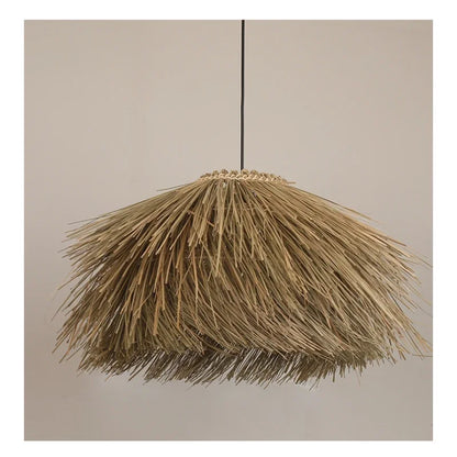 Wabi Sabi Handcrafted Woven Straw Pendant Light