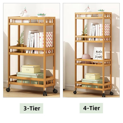 3/4 Tier Slim Kitchen and Living Room Rolling Storage Cart and Organiser Shelf