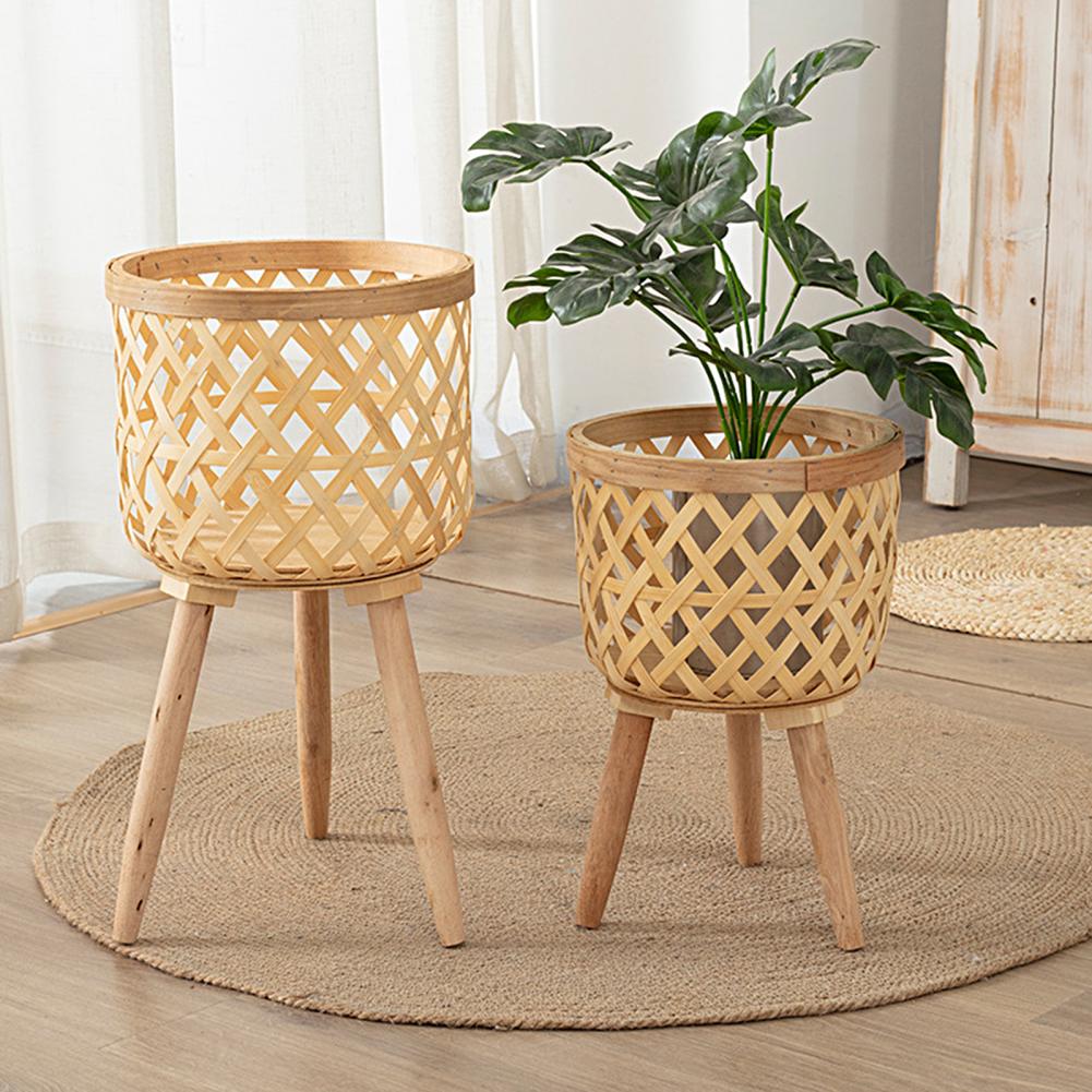 Lightweight Woven Plant Stand Display and Flower Pot