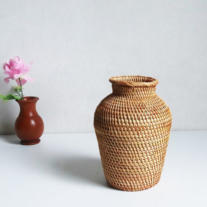 Woven Wicker Rattan Vase Basket - Forplanetsake