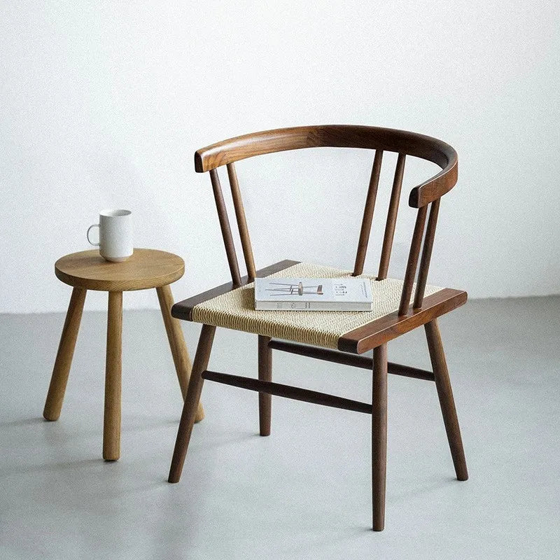 Nordic Style Solid Wood and Rope Woven Chair - Forplanetsake