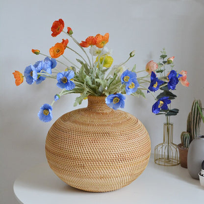 Nordic Rattan Large Decorative Flower Vase