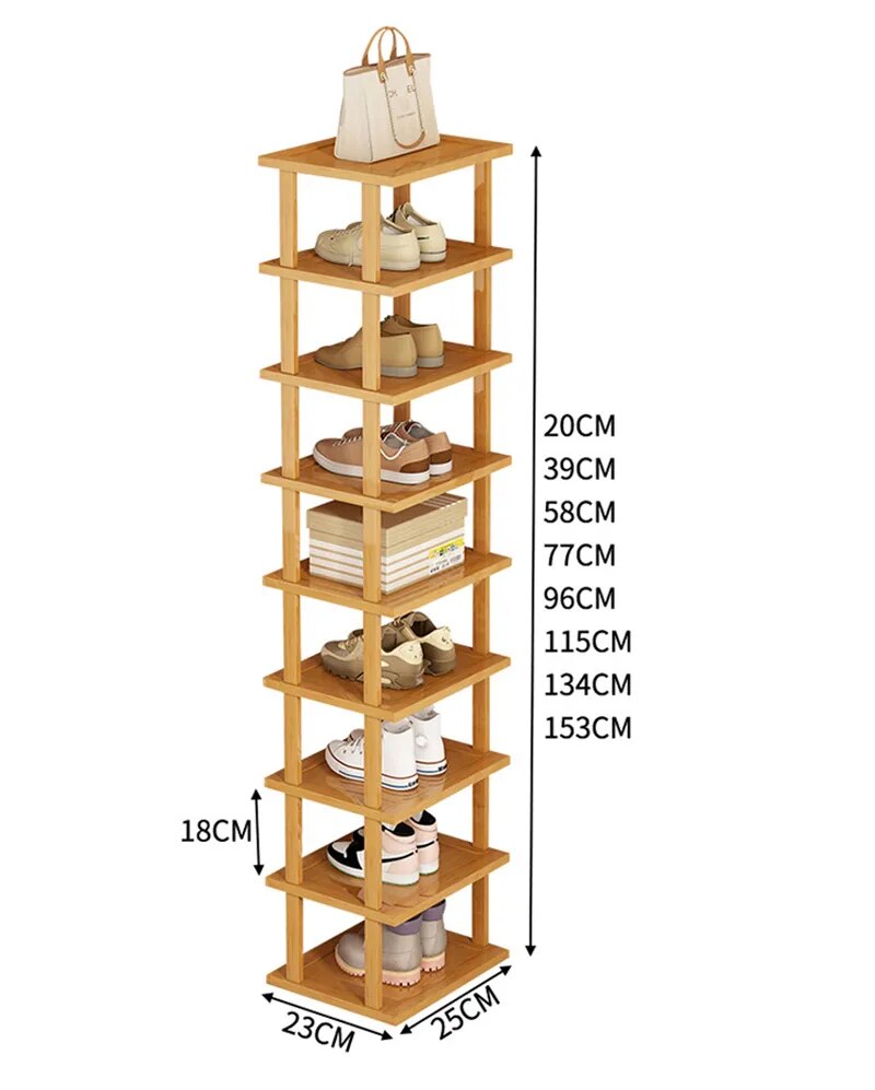 Multi-Layer Simple Bamboo Corner Shoe Rack