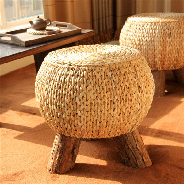 Handmade Rustic Round Wooden 3 Leg Footstool - Forplanetsake