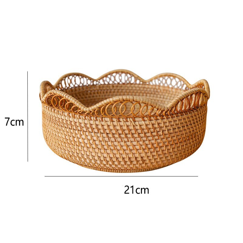 Hand-Woven Zigzag Design Rattan Basket - Forplanetsake