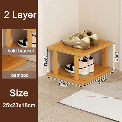 Multi-Layer Simple Bamboo Corner Shoe Rack - Forplanetsake