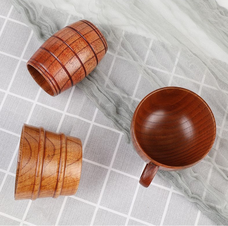 Handmade Jujube Wood Handle Cups for Tea Coffee Milk Water and other Beverages