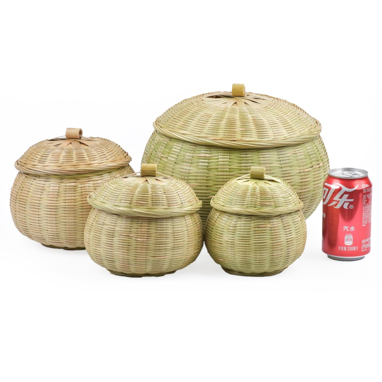 Handwoven Round Rattan Multipurpose Storage Baskets with Lid - Forplanetsake