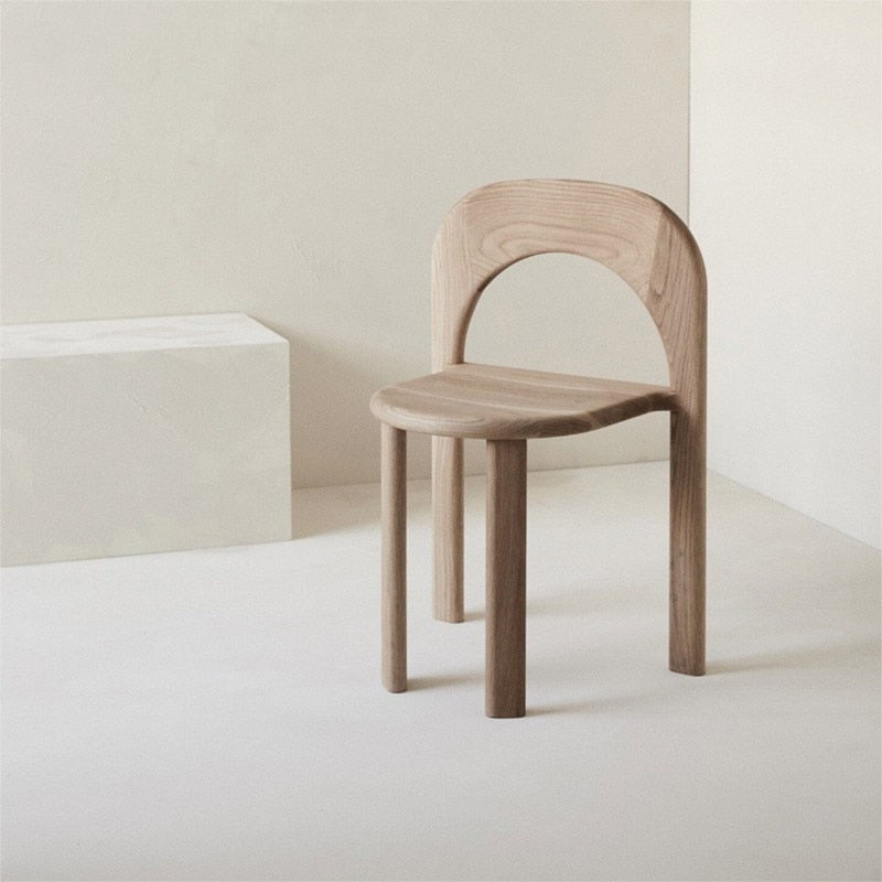 Nordic Minimalist Solid Wood Backrest Dining Chair