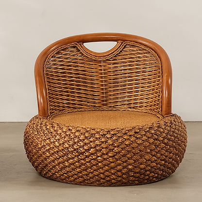 Hand Woven Rattan and Narcissus Vine Round and Low Height Stool - Forplanetsake