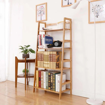 4 Tier Natural Bamboo Trapezoidal Ladder Rack