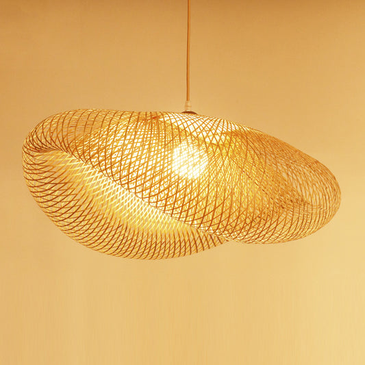 Bamboo Woven Pendant Light - Handcrafted Artistic Ceiling Lamp