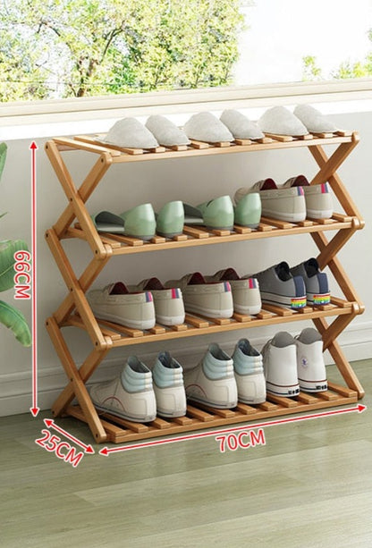 Foldable Multi-Layer Durable and Eco-friendly Bamboo Shoe Rack and Storage Cabinet - Forplanetsake
