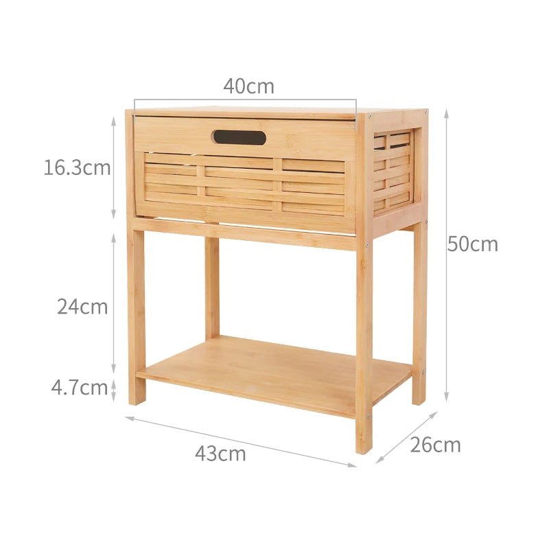 Bamboo Bedside Table with Drawer - Forplanetsake