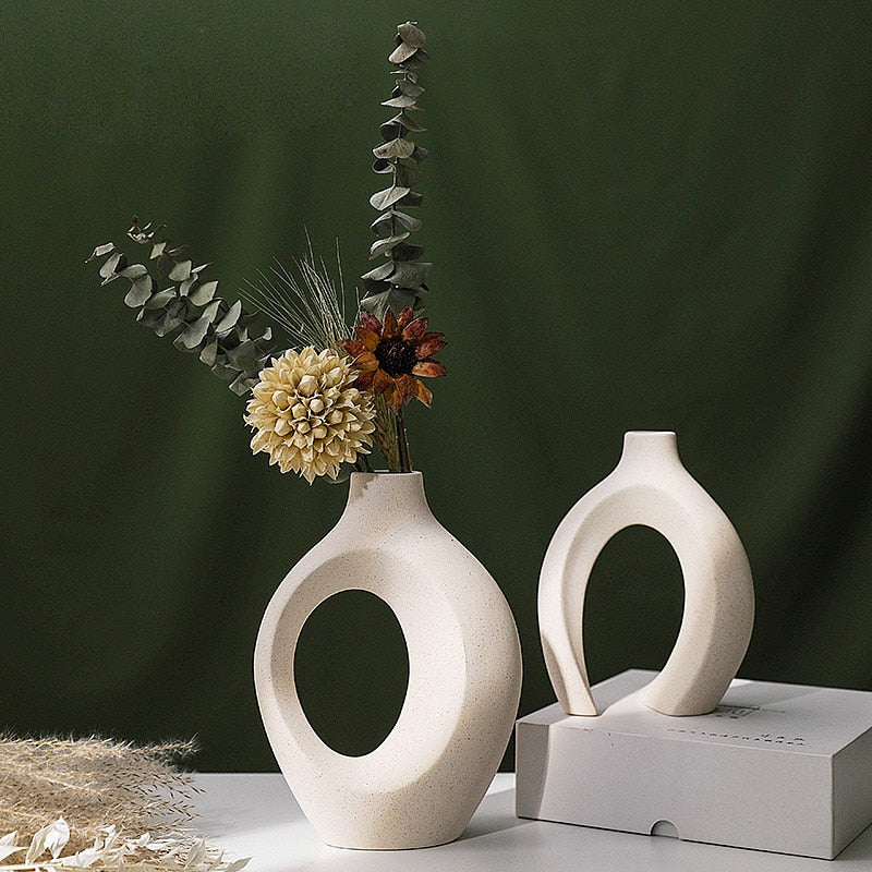 Embrace Ceramic Vase Set for Pampas Grass Dried Flowers and Decoration - Forplanetsake