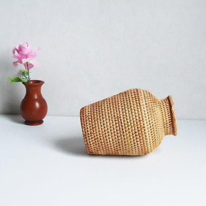 Woven Wicker Rattan Vase Basket