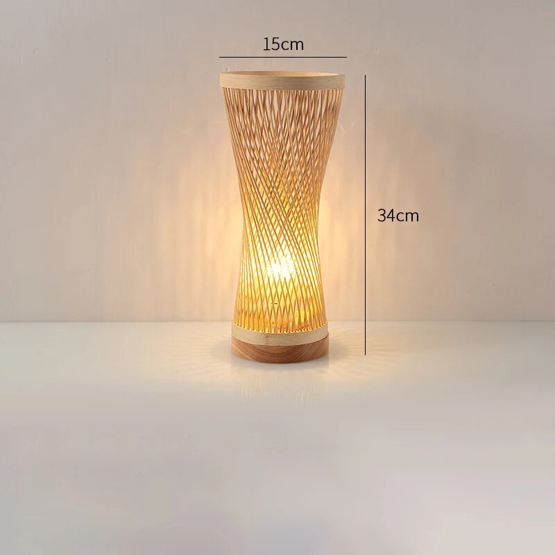 Modern Hand Knitted Bamboo Table Lamp