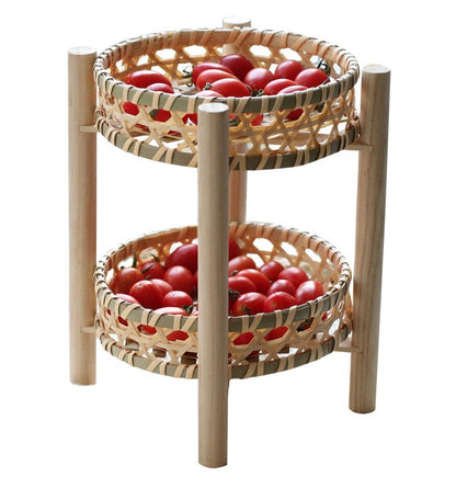 Handmade Bamboo Fruit Desert Snack Display Stand