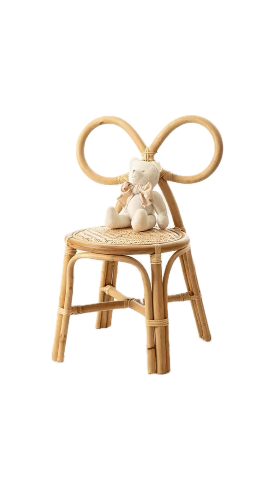 Natural Rattan Cabinet and Kids Chair Set