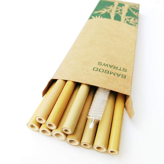 Natural organic bamboo straw set - Forplanetsake