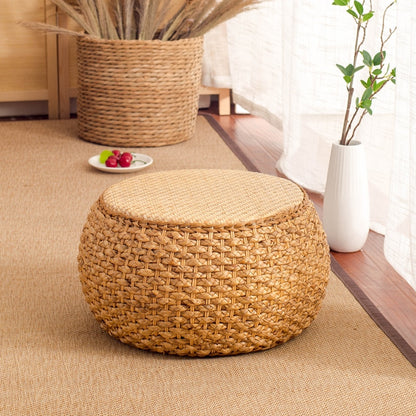Ottoman Style Round Rattan Stool and Footrest