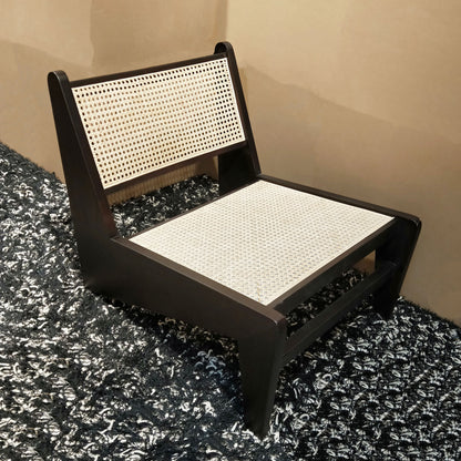 Nordic Living Room Z shape Low Height Rattan and Wooden Frame Kangaroo Lounge Chair - Forplanetsake