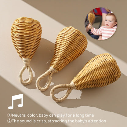 Handmade Rattan Rattles, Educational Toys for Kids, Mobile Hand Bell, Infant Sensory Toy and Baby Teether