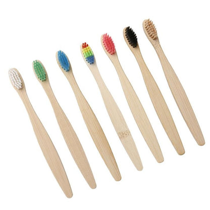 Natural Biodegradable Bamboo Toothbrush with Medium Hard Bamboo Charcoal Bristle Toothbrush Eco Organic Bamboo Toothbrush - Forplanetsake