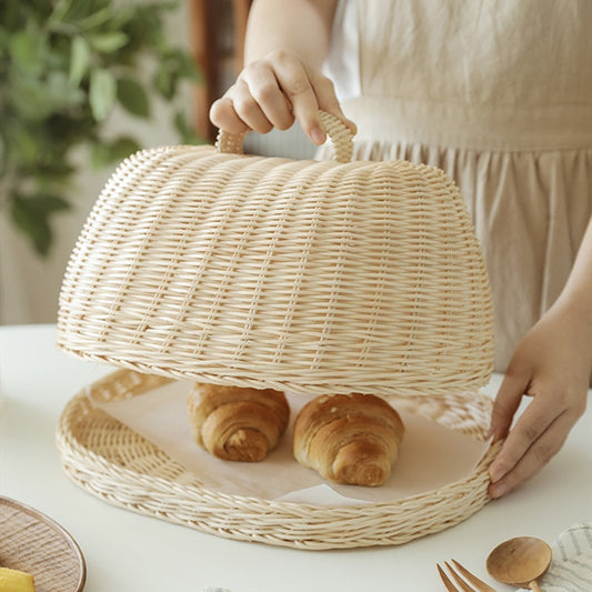 White Rattan Bread and Fruit Basket