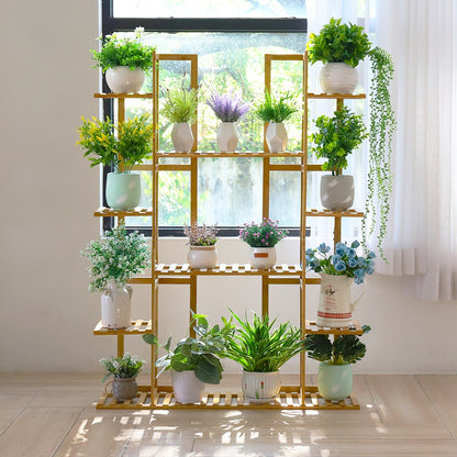 Nine Tier Bamboo Potted Plant Stand - Forplanetsake