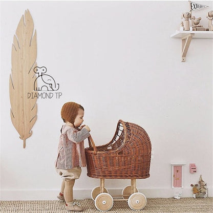 Retro Rattan Baby Stroller, Photography Prop and Baby Doll Cart