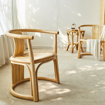 Premium Nordic Boho Style Bamboo Cane Natural Rattan chairs - Forplanetsake