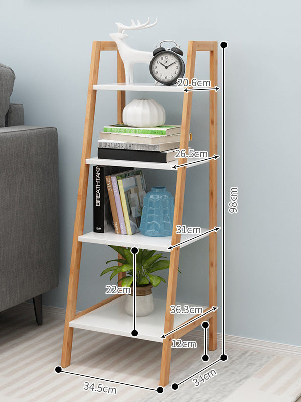 3-4 tier bamboo ladder shelf for storage, organisation and display - Forplanetsake