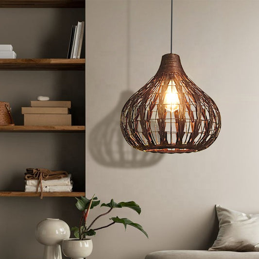 Natural and Woven Rattan Material Chandelier Lampshade - Forplanetsake