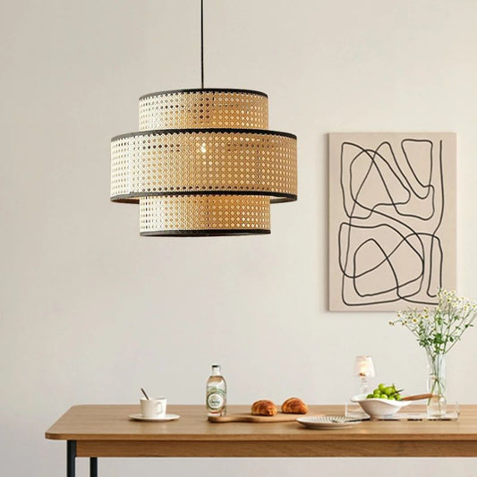 Contemporary Handmade Rattan chandelier and Pendant Lamp - Forplanetsake