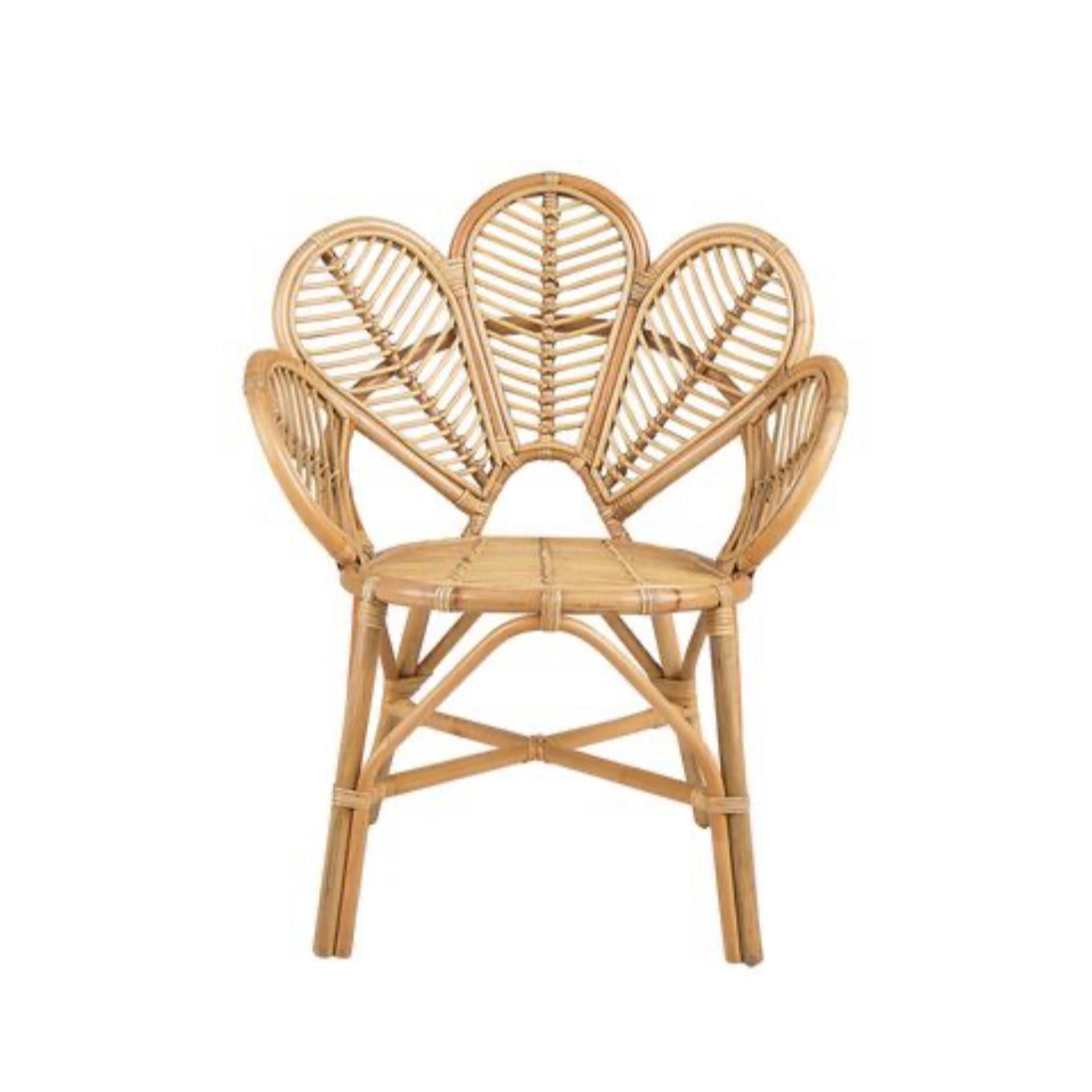 Natural Rattan Chair with Peacock Backrest