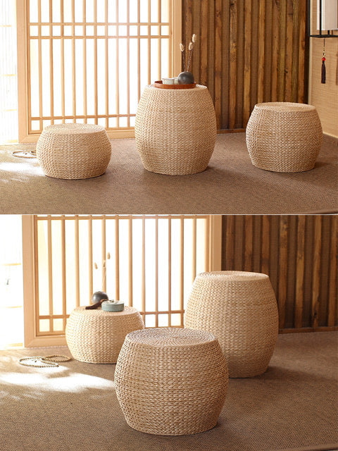 Round Rattan Multipurpose Stool