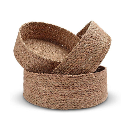 Circular Hand Woven Straw Basket - Forplanetsake