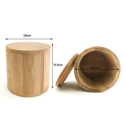 Bamboo round salt box with magnet; Kitchen Bamboo Jar; Bamboo Can; Bamboo Container used for Tea or Coffee or Sugar - Forplanetsake