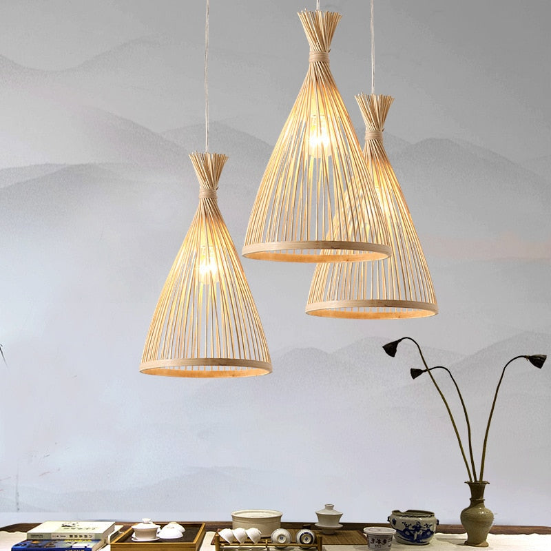 Handmade Natural Bamboo & Wicker Pendant Lampshade, Chandeliers Pendant Lights