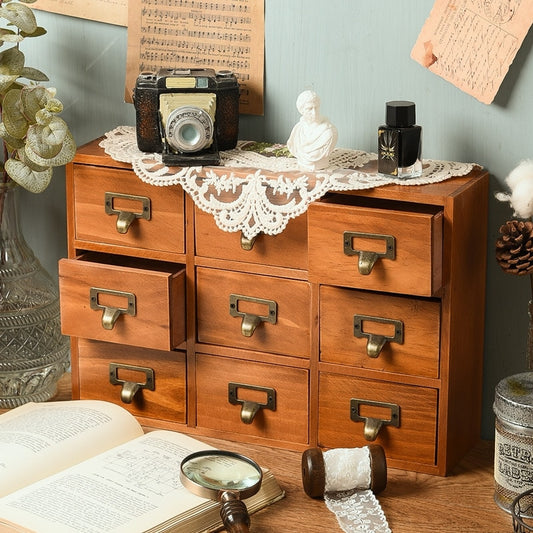 Vintage Look Wooden Makeup and Jewellery Organiser Box