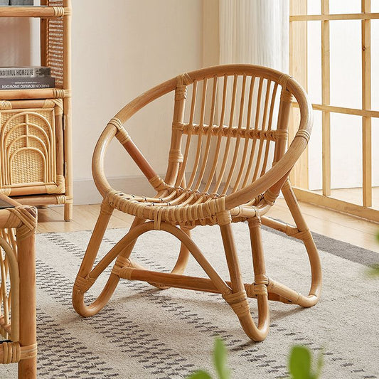 Real Rattan Handmade Small Chair, Nordic Countryside Kids Chair