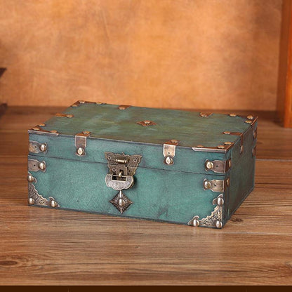 Retro and Vintage Style Jewellery Storage Wooden Chest with Metal Lock Buckle - Forplanetsake