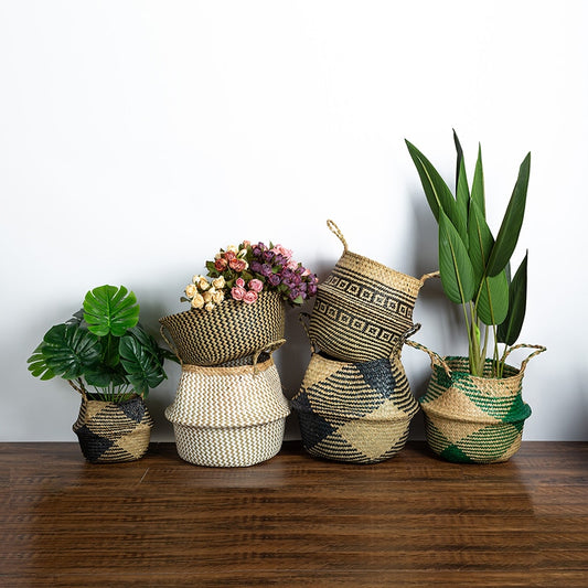 Handmade Foldable Wicker Basket (Laundry, Storage, Basket, Home Decor, Kitchen and Organiser)