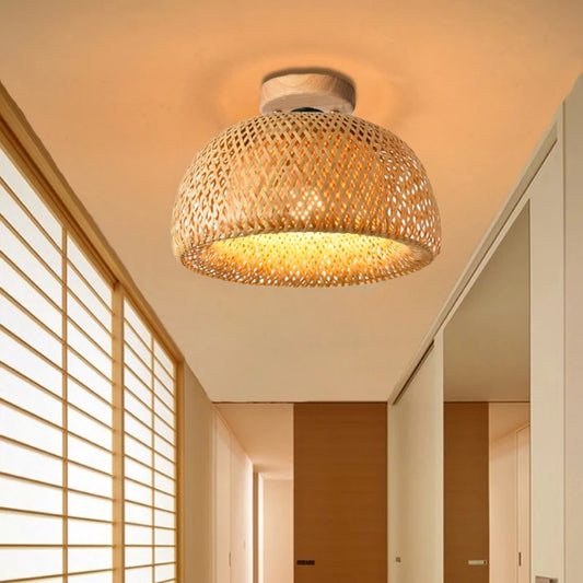 Simple Woven Bamboo Ceiling Lights - Forplanetsake