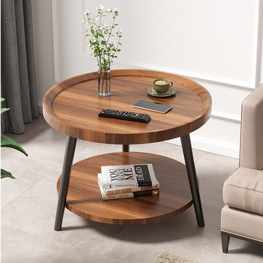 Nordic Style Minimalist Round Wooden Sofa Table - Forplanetsake